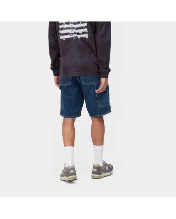 Hombre con Pantalón Vaquero Corto Carhartt WIP Single Knee Short Azul lavado a la piedra 