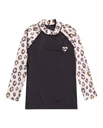 Camiseta de protección solar Billabong Billie Logo LS para niña negra 