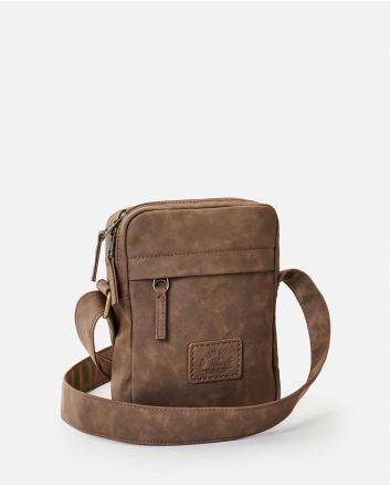 Bolso de hombro Rip Curl Classic Leazard No Idea Pouch marrón para hombre