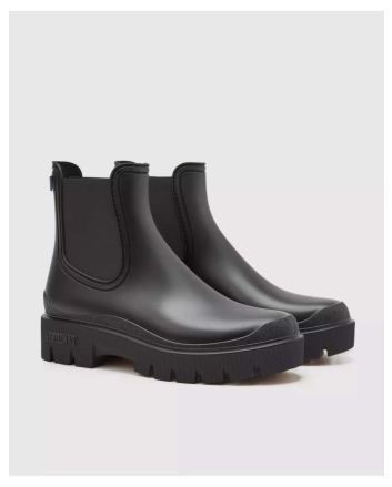Botines de lluvia Verbenas Mae Mate Negros para mujer