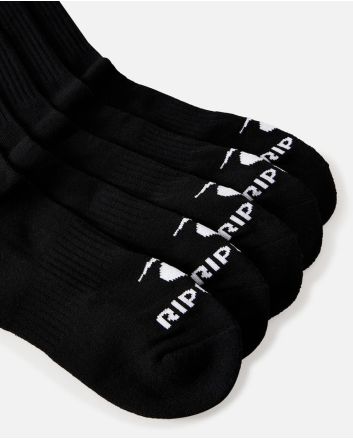 Pack 5 Pares Calcetines deportivos Rip Curl Brand Negros para hombre