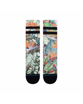 Calcetines Stance Jungle Life Unisex en color blanco roto y estampado selvático