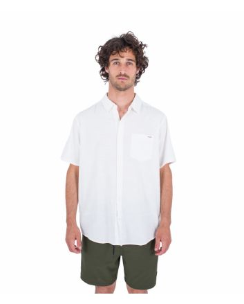Hombre con camisa de manga corta Hurley One and Only Stretch Blanca Jaspeada
