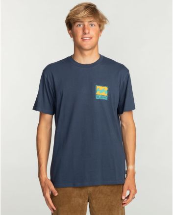 Hombre con camiseta de manga corta Billabong Stamp color azul vaquero
