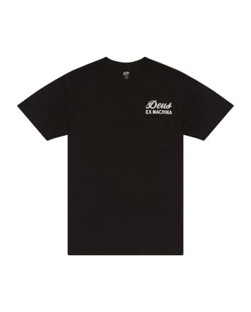 Camiseta de manga corta con bolsillo Deus Ex Machina Milan Address Negra para hombre