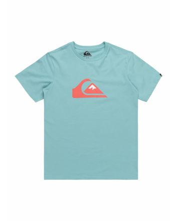 Camiseta de manga corta Quiksilver Comp Logo Youth Azul Turquesa para niños de 8 a 16 años