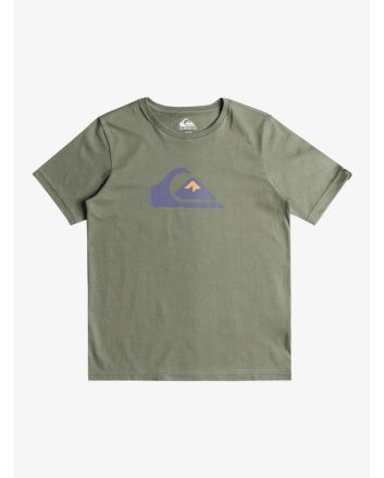 Camiseta de manga corta Quiksilver Comp Logo Verde Espuma Marina para niño 8-16 años