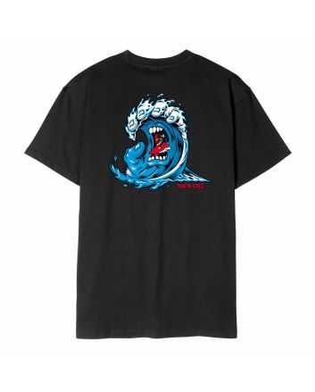 Camiseta orgánica de manga corta Santa Cruz Screaming Wave Negra para hombre