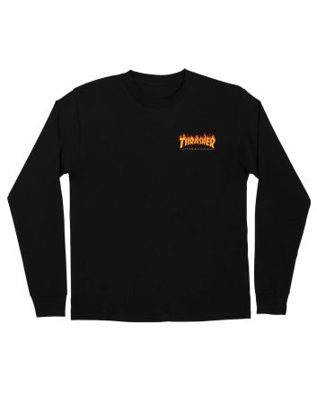 Camiseta de manga larga Santa Cruz Thrasher Flame Dot Negra para hombre