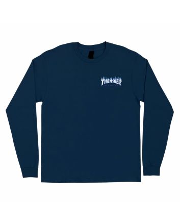 Camiseta de manga larga Santa Cruz x Thrasher Flame Dot Azul Marino para hombre