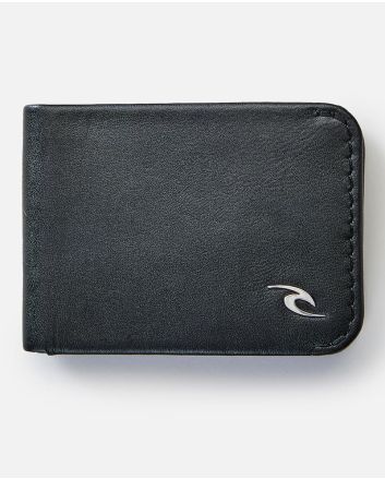 Cartera fina de cuero Rip Curl Corpo RFID Slim Negra para hombre