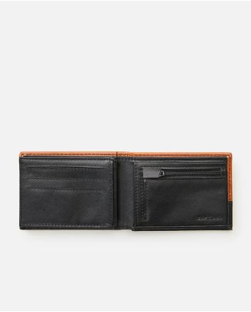 Cartera de cuero sintético Rip Curl Corpawatu Icon PU Slim marrón y negra para hombre