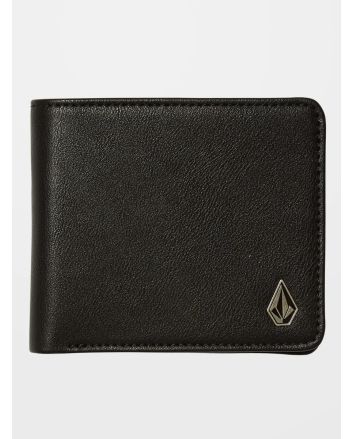 Cartera de cuero sintético Volcom Slim Stone S negra para hombre