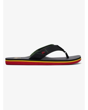 Chanclas Quiksilver Molokai Abyss negras y verdes para hombre