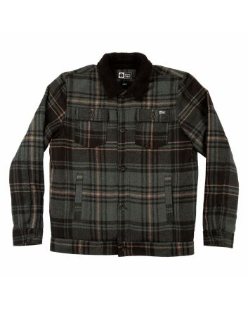 Chaqueta de franela Salty Crew Bait Barge Plaid verde a cuadros para hombre