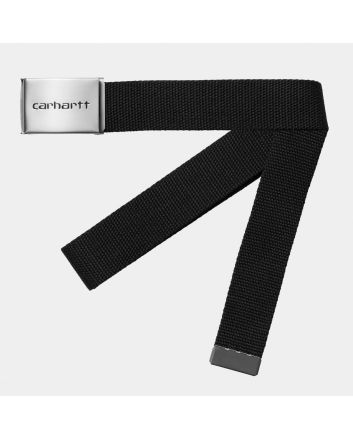 Cinturón Carhartt WIP Clip Belt Chrome Negro para hombre