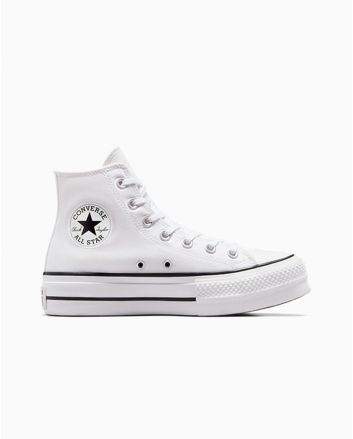 Zapatillas Converse con plataforma Chuck Taylor All Star Lift High Top color blanco y negro para mujer