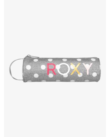 Estuche para Lápices para Mujer Roxy Time to party gris con lunares blancos