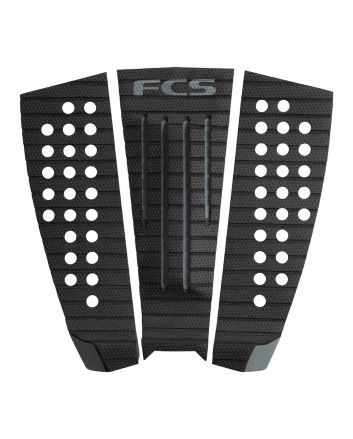 Grip para tabla de surf FCS Julian Wilson Treadlite Traction Negro y Gris Tail Pad 3 piezas