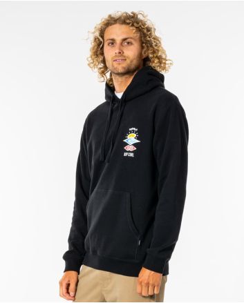 Hombre con polar de capucha Rip Curl Search Icon negro 