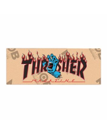 Lija Transparente para skate Santa Cruz Thrasher Magazine Screaming Flame Logo 9in x 36.25in Mob Grip Strips