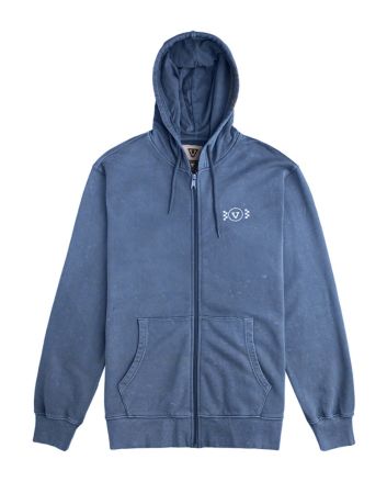 Sudadera con capucha y cremallera Lou Vissla Lounge Zip Hoodie Fleece Dark Denim para hombre