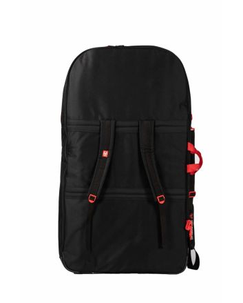 Funda de bodyboard doble NMD Travel Double Board en color negro con detalles en rojo 