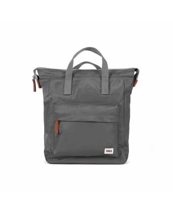 Mochila Mediana Vegana Roka Bantry B Sustainable Nylon Gris Grafito 