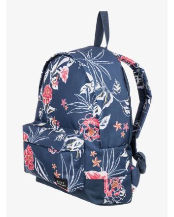 Mochila pequeña Roxy Sugar Baby 16L en color Azul con estampado floral para mujer