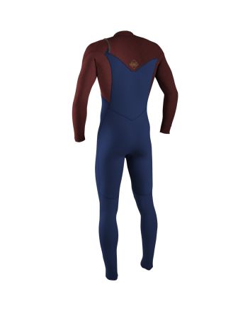 Traje de neopreno con cremallera en el pecho O'Neill Hyperfreak 5/4 Plus azul marino y granate para hombre