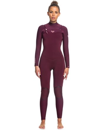 Neopreno con Cremallera en el Pecho Roxy 4/3mm Performance granate para mujer