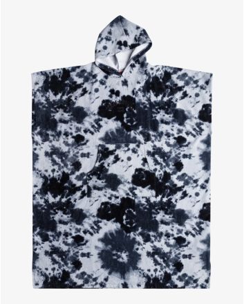 Poncho para surf Billabong Hooded Towel negro con estampado Tie Dye para hombre
