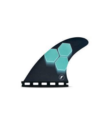 Quillas para tabla de surf Futures FAM1 Honeycomb Turquesa y Azul Marino Tri-Fins Medium