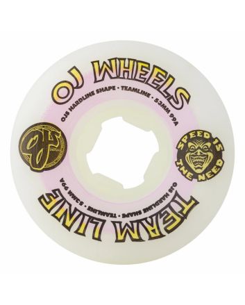 Ruedas de Skate OJ Wheels 53mm Team Line Original Hardline 99a en blanco púrpura y amarillo