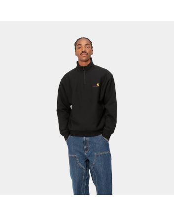 Hombre con sudadera de media cremallera American Script Sweat Negra