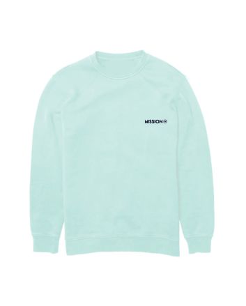 Sudadera de cuello redondo Mission Surf Shop Ying Yang Pontevedra since 2002 en color celeste para chica 