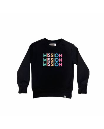 Sudadera Mission Kids Varsity Logo Corpo Multicolor Negra para niños de 1 a 6 años