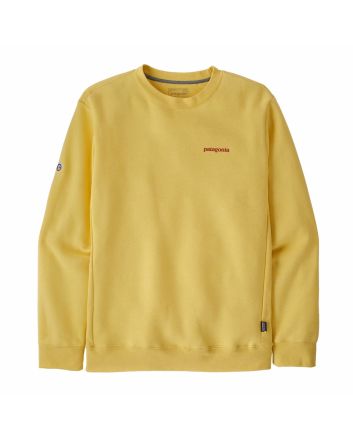 Sudadera reciclada Patagonia Fitz Roy Icon Uprisal Crew Sweatshirt color Milled Yellow Unisex