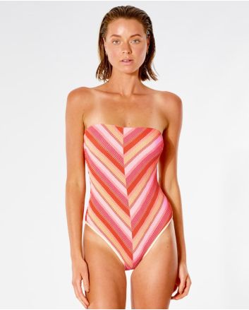 Mujer con Bañador palabra de honor Rip Curl Sun Rays One Piece Rosa 