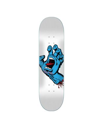 Tabla de Skateboard Santa Cruz Screaming Hand 8.25" x 31.8" blanca