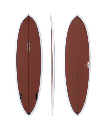 Tabla de Surf Mid-Length JS Industries Big Baron 6'2" 34,4 Litros Color Rust Twin Fin 