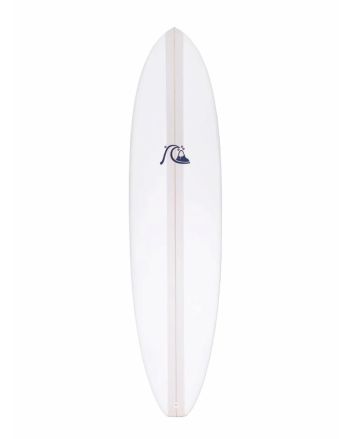 Tabla de surf funboard Quiksilver Break 7'0 Blanca con logo azul Sistema Futures 46,2 Litros