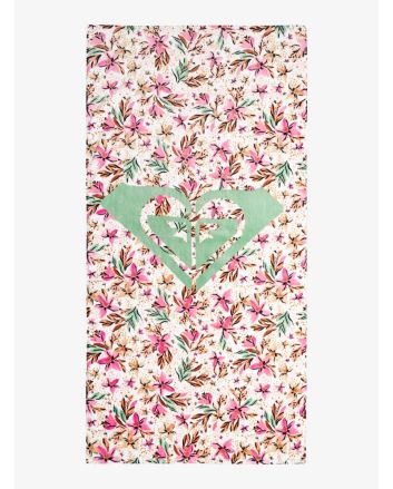 Toalla de playa Roxy Glimmer of Hope Blanca con estampado floral 