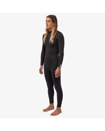 Hombre con traje de neopreno con cremallera en el pecho Vissla Seven Seas 4/3mm Negro
