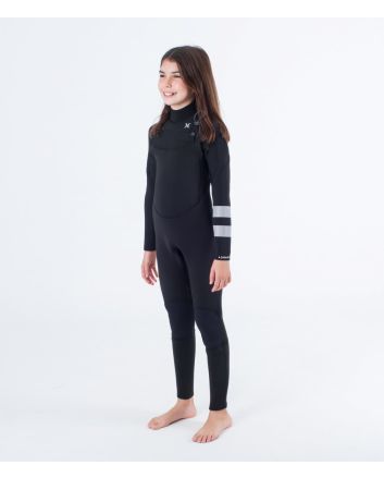 Traje de neopreno con cremallera en el pecho Hurley Kid Advant 4/3mm Negro para niño 