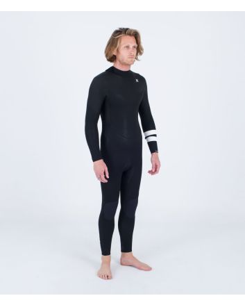 Hombre con traje de surf con cremallera en la espalda Hurley Advant 4/3mm Fullsuit Negro