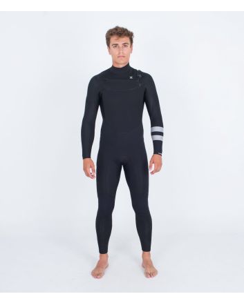 Hombre con traje de neopreno con cremallera en el pecho Hurley Advant 4/3mm Fullsuit negro