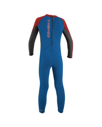 Traje de surf con cremallera en la espalda O'Neill Toddler Reactor II 2mm Azul, Grafito y Rojo para niños de 1 a 6 años