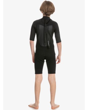 Niño con neopreno corto con cremallera en la espalda Quiksilver Boy Prologue 2/2mm Springsuit Negro 