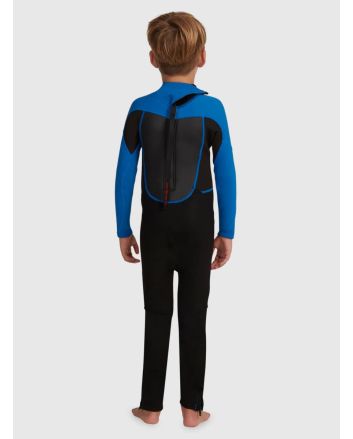 Traje de surf con cremallera en la espalda Quiksilver Kids Prologue 3/2mm Negro y Azul para niños de 2 a 7 años